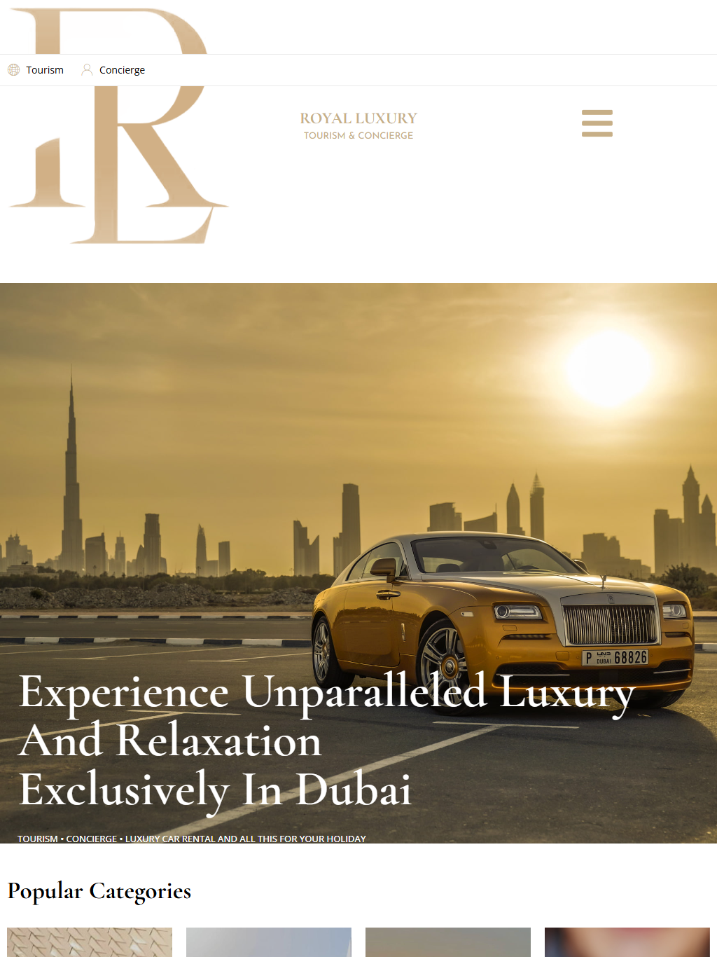 royalluxury.ae — версия для планшета