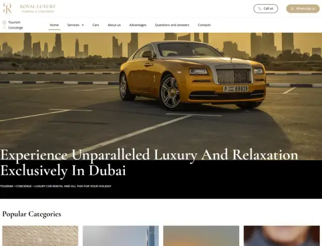 Главная страница сайта: royalluxury.ae